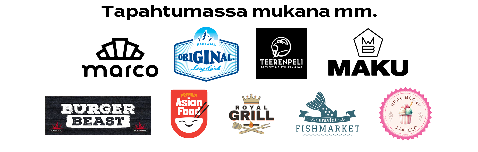 Radio Nova Festivaalilla mukana olevien kumppaneiden logoja.